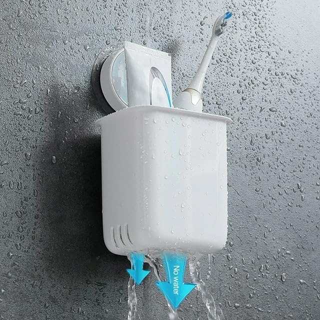 Perpetual Plastic Wall Mounted Self Adhesive Toothbrush Holder/Toothbrush Holders for Bathroom/Toothbrush Holders/Brush Holder, Toothpaste, Shaver, Razor & Make up Brush (2Pcs)