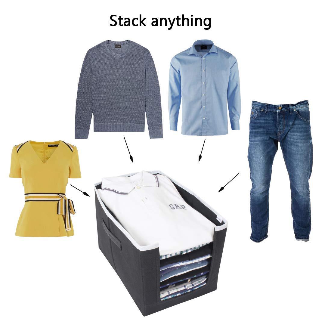 Closet Organizer-Foldable Shirts and Clothing Organizer Stackers(Pack of 6)